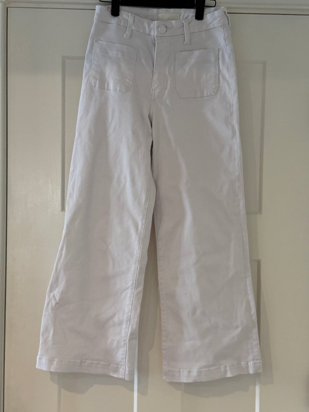 Kut from the Kloth White Wide Leg Jeans with Front Patch Pockets Size 0